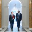 Britain's Prime Minister Keir Starmer, left, and Foreign Secretary David Lammy at the British ambassador's residence in Washington, Friday Sept. 13, 2024, before their meeting with US President Joe Biden. (Stefan Rousseau/Pool via AP)