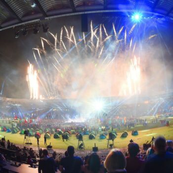 Fireworks mark the end of the 2014 Commonwealth Games Closing Ceremony at Hampden Park, Glasgow.