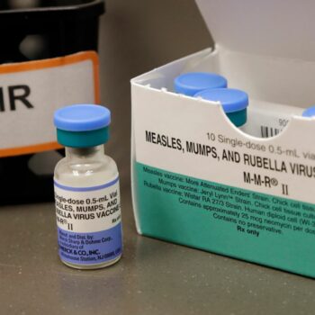 A dose of the measles, mumps and rubella vaccine. File pic: AP