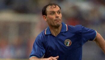 Salvatore Schillaci in action during the 1990 World Cup. Pic: Reuters/Action Images