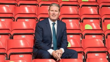 Sir Keir Starmer during a visit to Walsall football club's Banks Stadium. Pic: PA