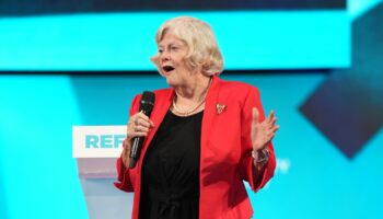 Ann Widdecombe speaking at the Reform conference. Pic: PA