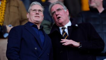 Sir Keir Starmer watches Arsenal take on Wolves at Molineux in April. Pic: PA