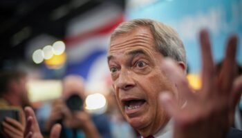 Politics UK – live: Farage to give ‘farewell address’ at Reform conference as Labour leaders head to Liverpool