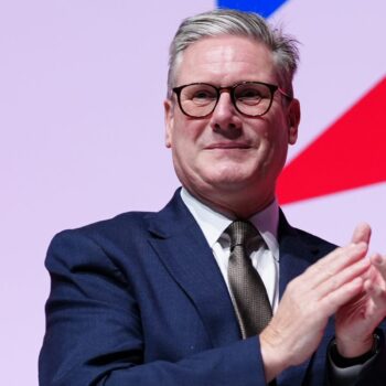 Prime Minister Sir Keir Starmer and Chancellor of the Exchequer Rachel Reeves clap their hands during the Labour Party Conference in Liverpool. Picture date: Sunday September 22, 2024.