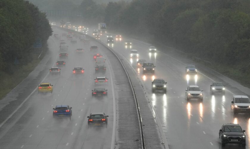 A repeat of Friday's gloomy scene on the M3 looks likely today. Pic: PA