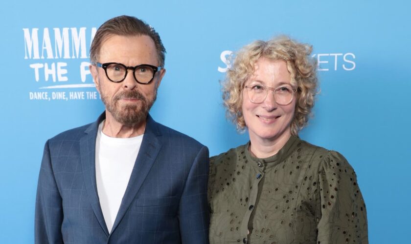 Abba’s Björn Ulvaeus marries partner Christina Sas in ceremony officiated by Sandi Toksvig