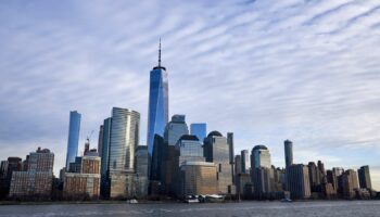 A view of lower Manhattan including the One world trade centre, (centre) New York