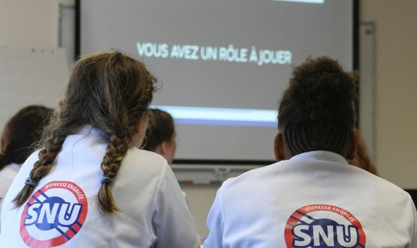 Des jeunes du Service national universel, sur la base aérienne 116 de Luxeuil-Saint Sauveur, dans le département de la Haute-Saône, le 24 juin 2019