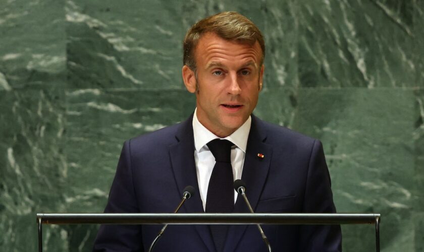 Emmanuel Macron, devant l'Assemblée générale de l'ONU, mercredi 25 septembre 2024.