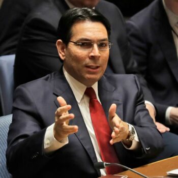 Israeli ambassador to the United Nations Danny Danon speaks during the Security Council meeting Pic: AP