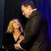 Elon Musk presents Giorgia Meloni with an award during the Global Citizen Awards dinner. Pic: AP