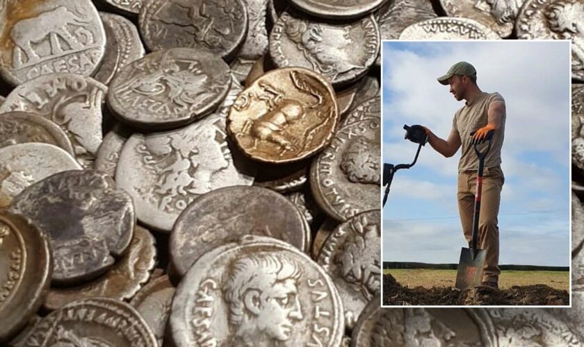 Ancient Roman gold and silver coins discovered with metal detector make impressive showing at auction