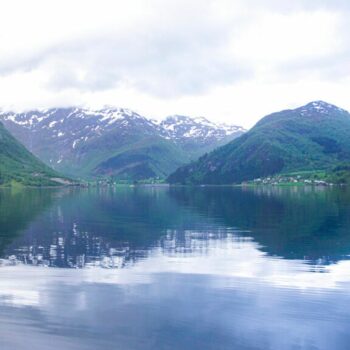 Scandinavian Mountains, seaside, sea, fjord in Steinsvik in the Volda municipality, More og Romsdal Region, Norway on May 27, 2022. Photo/Libor Sojka (CTK via AP Images)