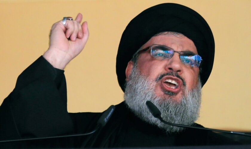 Nasrallah speaking in Lebanon in 2015. Pic: AP