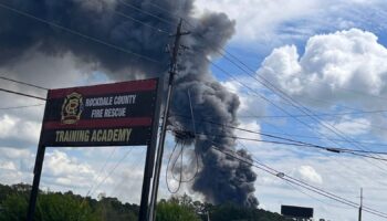 Roads shut and residents evacuated as chemical plant fire sends huge plume of smoke into the sky