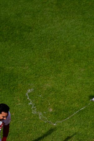 An AP photographer catches an Orioles celebration from high above the action