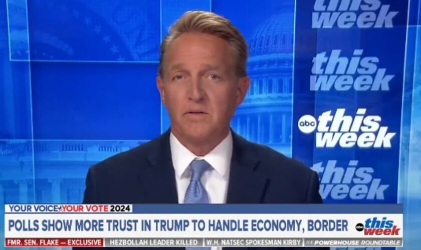 Republican ex-senator Jeff Flake endorses Kamala Harris as anti-Trump right coalesces