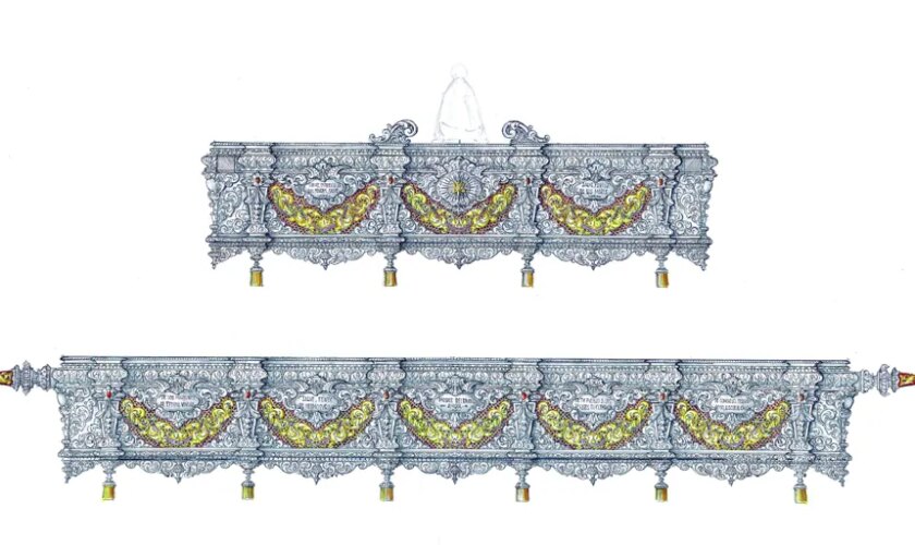 Así será la orfebrería del palio del Carmen