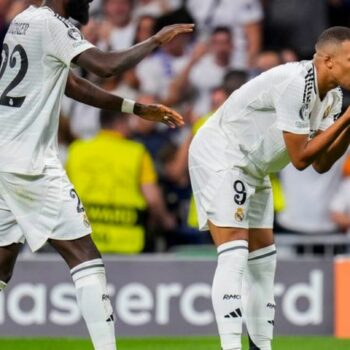 Antonio Rüdiger und Kylian Mbappé vermasselten Stuttgarts Königsklassen-Rückkehr. Foto: Manu Fernandez/AP/dpa