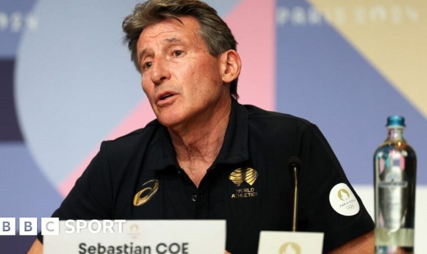 Lord Coe at a press conference