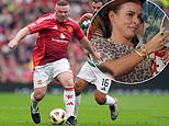 Coleen and the family watch Wayne Rooney roll back the years to score in Old Trafford charity match as the 38-year-old dons the famous Manchester United shirt for the first time in seven years