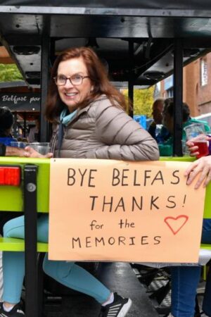 Cruise ship passengers say bon voyage to Belfast