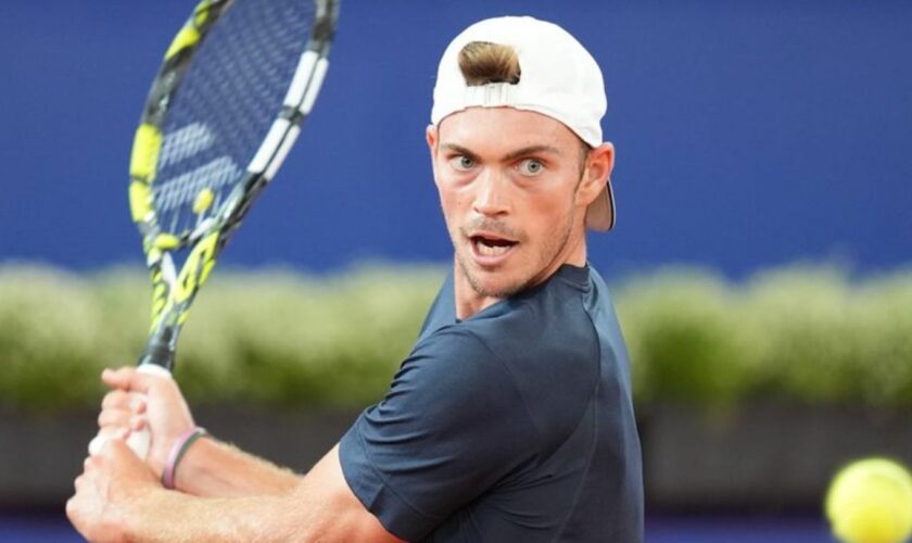 Maximilian Marterer holt im Davis Cup gegen Chile den nächsten Punkt für die deutschen Tennis-Herren. Foto: Marcus Brandt/dpa