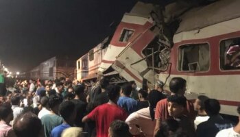 Egypt train crash horror kills at least two as passenger services plough into each other