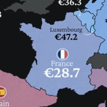 El mapa de los salarios en Europa por horas que muestra donde se sitúa España