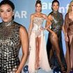 Eva Longoria wows in a sheer sequin gown as she joins leggy Kate Beckinsale and Rumer Willis at star-studded amfAR Gala during Venice Film Festival