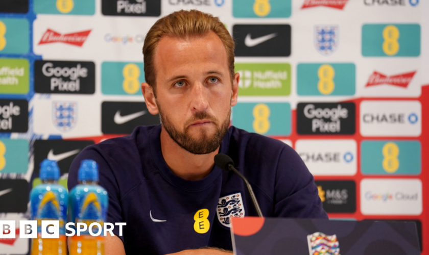 England captain Harry Kane speaks to the media before the game with the Republic of Ireland.