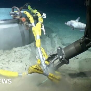 Footage shows underwater robot salvaging Titan sub