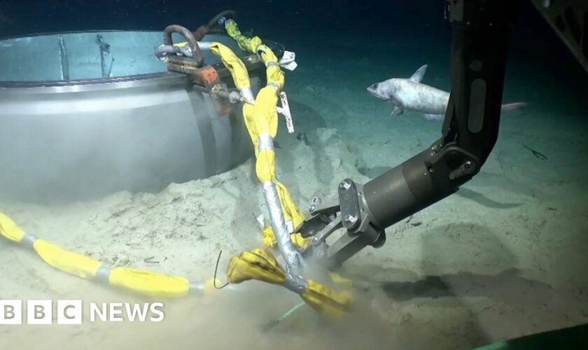 Footage shows underwater robot salvaging Titan sub