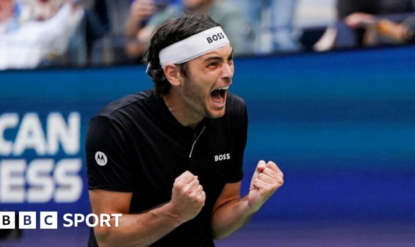 Taylor Fritz celebrates victory over Alexander Zverev