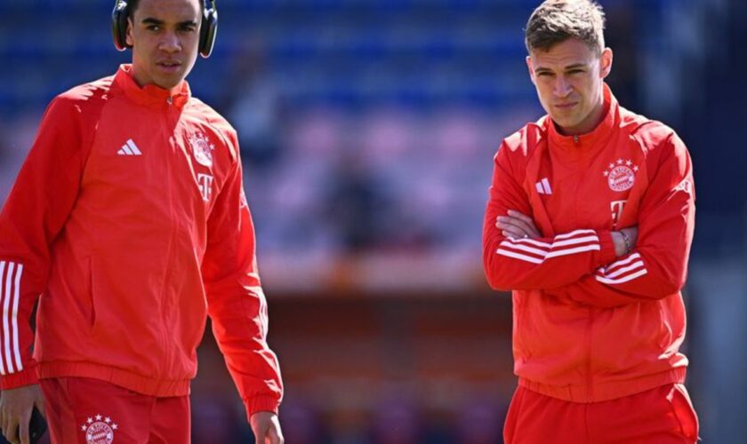 Joshua Kimmich (r) und Jamal Musiala sollen auch in der Zukunft die Gesichter des FC Bayern sein. Foto: Tom Weller/dpa