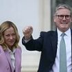 Giggling Keir Starmer larks around with Giorgia Meloni in Rome as PM hails her drive to stop migrant crossings including 'offshore' deal with Albania - despite Labour MPs' fury at ties with 'neo-fascists'