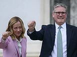 Giggling Keir Starmer larks around with Giorgia Meloni in Rome as PM hails her drive to stop migrant crossings including 'offshore' deal with Albania - despite Labour MPs' fury at ties with 'neo-fascists'