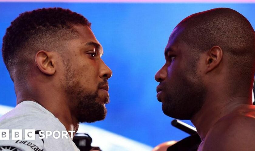 Anthony Joshua faces off with Daniel Dubois