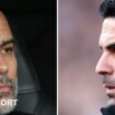 Split image of Pep Guardiola and Mikel Arteta