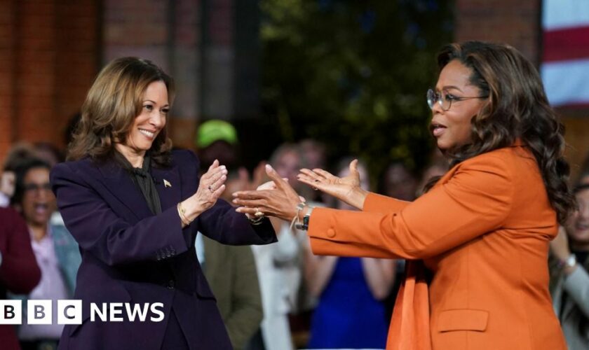 Harris and Oprah hold a star-studded rally in Michigan