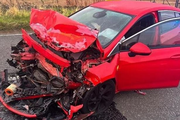 Horror head-on Fife crash leaves five hospitalised as car devastated on impact