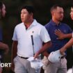 Presidents Cup clash between International team players Si Woo Kim and Tom Kim, and Americans Patrick Cantlay and Xander Schauffele