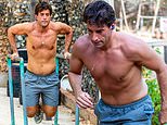 James Argent shows off his toned physique as he works out in Marbella - months after debuting his staggering 14-stone weight loss