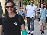 Jennifer Garner flashes a smile after attending LA blood drive - as ex Ben Affleck bonds with their kids amid J-Lo divorce