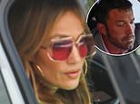 Jennifer Lopez and Ben Affleck's tense reunion: Singer is seen arriving at their shared office in LA as actor leaves shortly after... amid ongoing divorce