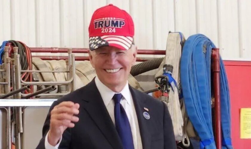 Joe Biden y la gorra de Donald Trump, la historia detrás del momento viral del presidente de EE.UU.: «Recordad, no comáis perros ni gatos»