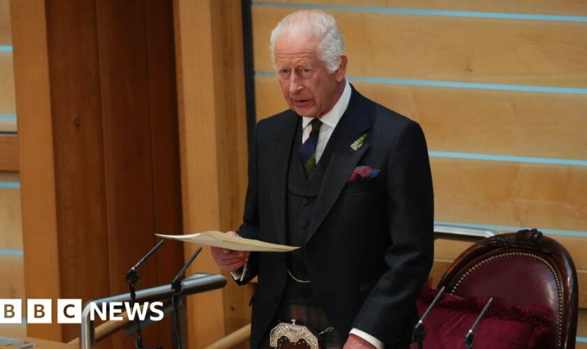 King speaks at Holyrood for Scottish Parliament's 25th anniversary