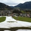 Kunstschneebahn in Bayern im Januar