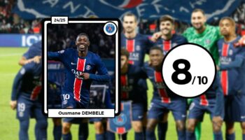 Les notes de PSG-Brest : Dembélé dans un grand soir, Ruiz régale, Barcola passe au travers